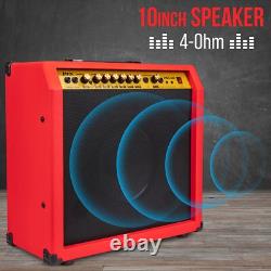 LyxPro amplificateur de guitare électrique 60 W, amplificateur de guitare avec haut-parleur intégré rouge