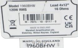 Marshall 1960BHW 120W 4x12 Cabinet de haut-parleurs pour guitare droit câblé à la main noir BLEMI
