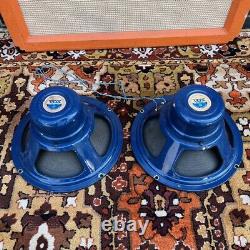 Paire 2x Vintage 1963 Celestion Vox G12 T530 Blue Alnico 8ohm 12 Haut-parleurs 1960