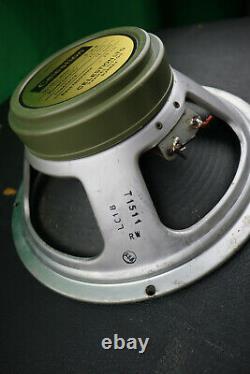 Rare 1965 Celestion G12m T1511 T1221 Billet Vert 12 Haut-parleur Vintage Pulsonic