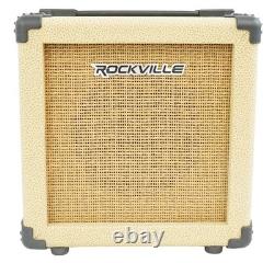 Rockville G-CHARGE 20 BEIGE Amplificateur de guitare rechargeable avec réverbération + microphone