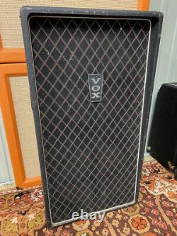 Vintage 1978 1970s Vox Fb215 2×15 Amplificateur Speaker Cabinet Avec Fane 152174