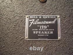 Vintage Bell Et Howell Filmosound 179 Haut-parleur Armoire 1947 Sonne Merveilleux