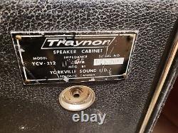 Vintage Traynor Ycv212 2x12 8 Ohm Guitar Speaker Cabinet Avec Cerwin Vega Er124